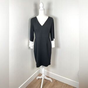DKNY Women's Triple‎ Ruffle Sleeve V-Neck Fit and Flare Size 10 NWT